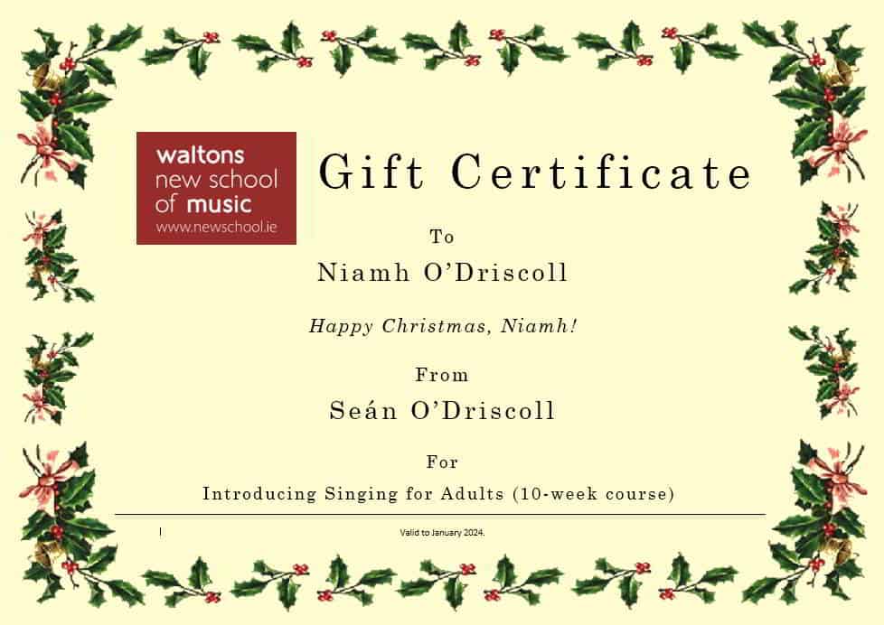 New School Gift Certificate